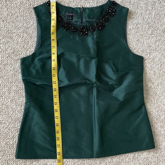 BNWT Talbots Silk Beaded Green Formal Tank Top Size 6 - Picture 8 of 8